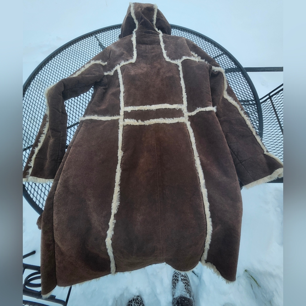 Sale Wilsons Vintage Maxima Hooded Trench Leather 100% Rabbit Fur Hood Lining - Picture 5 of 9